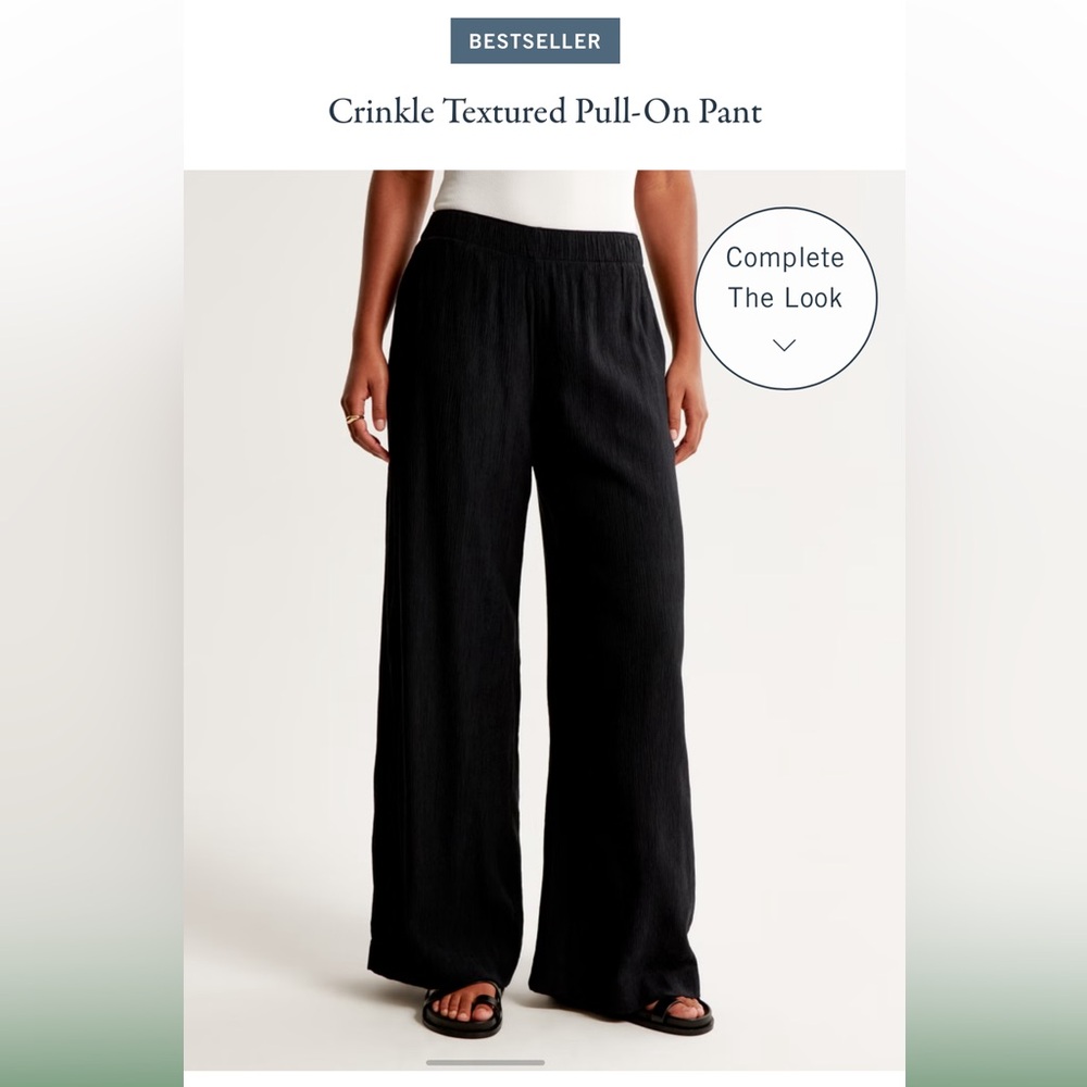 Abercrombie and Fitch Crinkle Texture Pants - Black - Size small